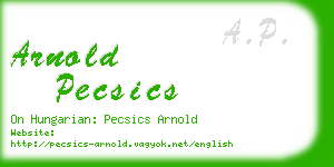arnold pecsics business card